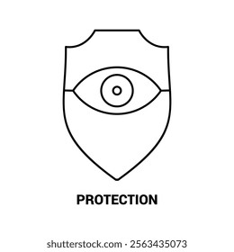 illustration of a shield with a cross line icon design of vector