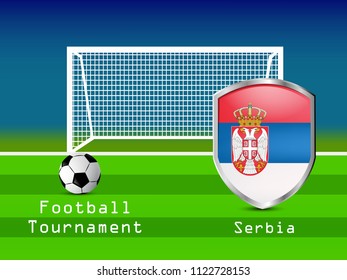 Illustration of shield with different country flags participating in football tournament