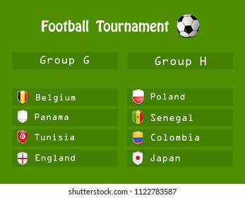 Illustration of shield with different country flags participating in Football Tournament