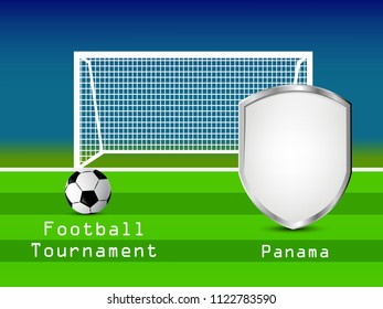 Illustration of shield with different country flags participating in Football Tournament