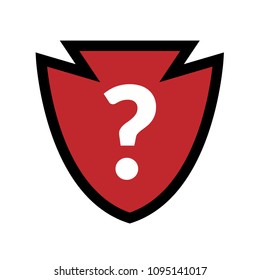Illustration of shield icon with a question sign