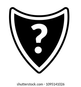 Illustration of shield icon with a question sign