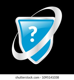Illustration of shield icon with a question sign