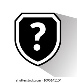 Illustration of shield icon with a question sign