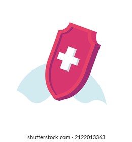 ilustración de icono de escudo seguro corona enfermedad pandemia omicron