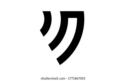 illustration in shield logo design icon vector
