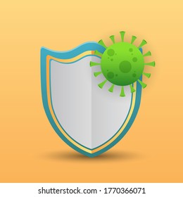 illustration of shield protecting from virus