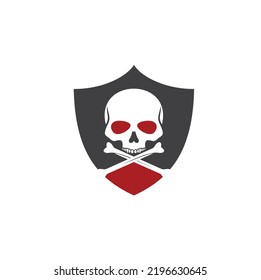 Illustration Shield Skull Vector Art Stock Vector (Royalty Free ...