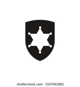 Illustration shield star sheriff in the middle of seal logo design badge