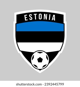Illustration of Shield Team Badge of Estonia for Football Tournament
