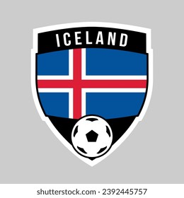 Illustration of Shield Team Badge of Iceland for Football Tournament