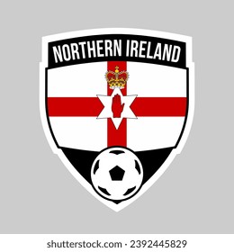 Illustration of Shield Team Badge of Northern Ireland for Football Tournament