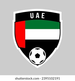 Illustration of Shield Team Badge of United Arab Emirates for Football Tournament