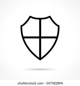 Illustration of shield thin line icon design