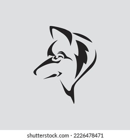 illustration shilouette wolf head vector for design