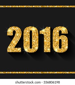 Illustration Shimmering Background with Golden Dust for Happy New Year - Vector