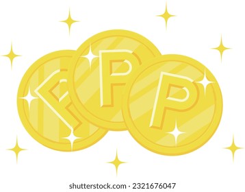 Ilustración de las monedas de los puntos vectoriales brillantes y suaves