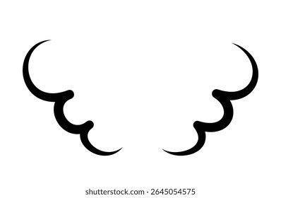 Illustration of shimmering steam and vapor. Cartoon effect icon of heat, smell and aroma of warm food.