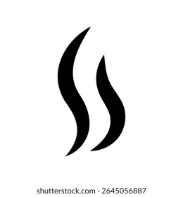 Illustration of shimmering steam and vapor. Cartoon effect icon of heat, smell and aroma of warm food. Flickering flames.