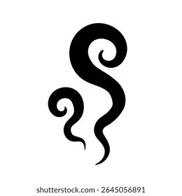Illustration of shimmering steam and vapor. Cartoon effect icon of heat, smell and aroma of warm food. Flickering flames.