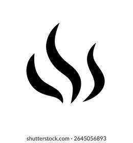 Illustration of shimmering steam and vapor. Cartoon effect icon of heat, smell and aroma of warm food. Flickering flames.