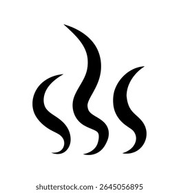 Illustration of shimmering steam and vapor. Cartoon effect icon of heat, smell and aroma of warm food. Flickering flames.