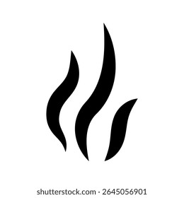 Illustration of shimmering steam and vapor. Cartoon effect icon of heat, smell and aroma of warm food. Flickering flames.