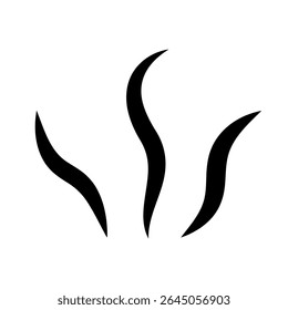 Illustration of shimmering steam and vapor. Cartoon effect icon of heat, smell and aroma of warm food. Flickering flames.