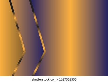 Illustration shining gold and blue vector background sign