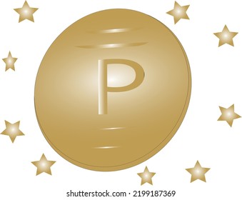 Illustration of shining golden points