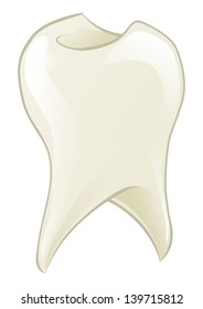 An illustration of a shiny cartoon tooth cartoon tooth