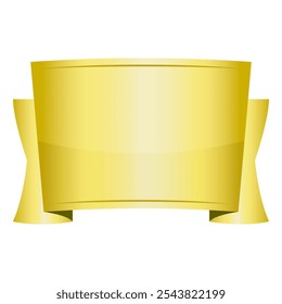 Illustration of a shiny gold thick title ribbon