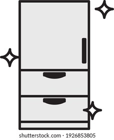 Illustration of a shiny refrigerator 