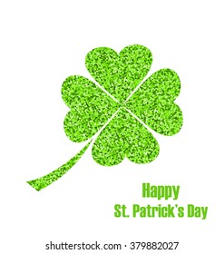 Illustration Shiny Twinkle Clover for St. Patricks Day, Isolated on White Background - Vector