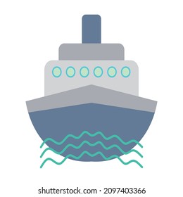 illustration of ship in flat design