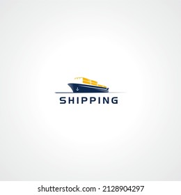Illustration of ship, freight forwarding, long distance container