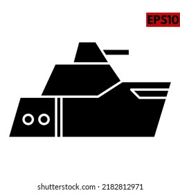 Illustration Of Ship Glyph Icon
