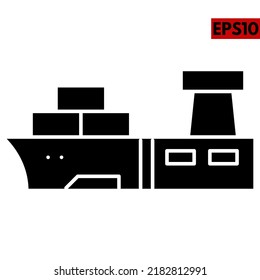 Illustration Of Ship Glyph Icon