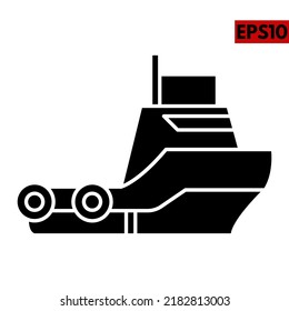 Illustration Of Ship Glyph Icon