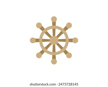 Illustration of ship helm icon.