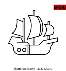 illustration of ship line icon