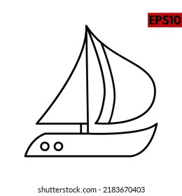 illustration of ship line icon