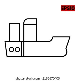 illustration of ship line icon