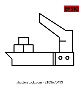 illustration of ship line icon