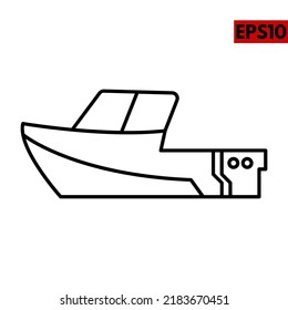 illustration of ship line icon