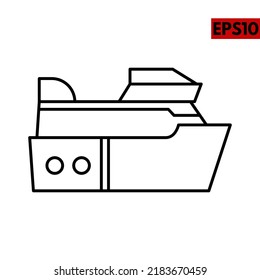 illustration of ship line icon