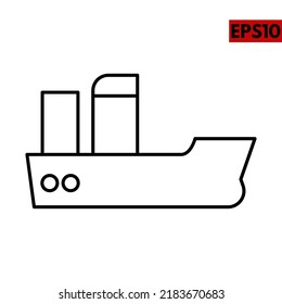illustration of ship line icon