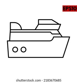 illustration of ship line icon