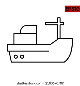 illustration of ship line icon