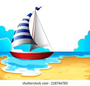 Illustration of a ship in the ocean